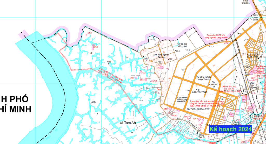 Danh mục dự án hủy bỏ kế hoạch sử dụng đất 2024 của huyện Long Thành 3