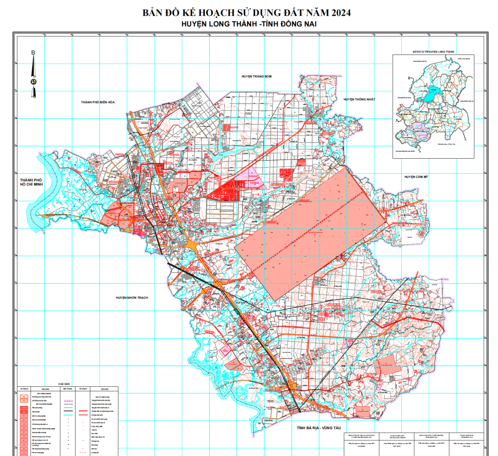 Bản đồ kế hoạch sử dụng đất năm 2024 huyện Long Thành 