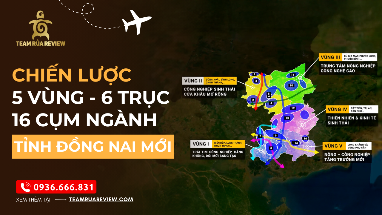 CHIẾN LƯỢC 5 VÙNG - 6 TRỤC - 16 CỤM NGÀNH quyết định tốc độ tăng trưởng GDP, thu hút vốn FDI Đồng Nai 5